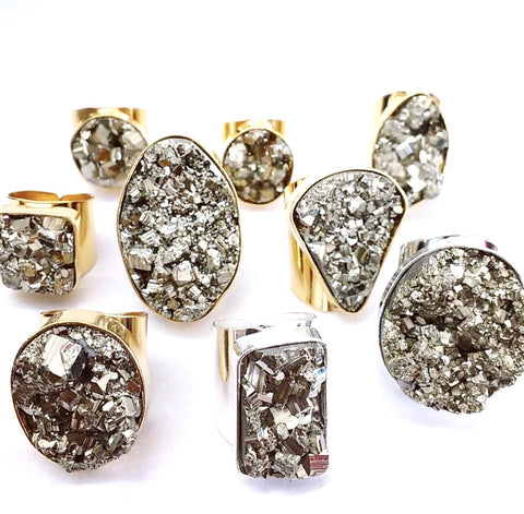 Pyrite Cuff Rings ( 5 ) left