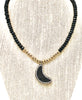 Spinel and Pyrite Choker and Crescent Druzy Moon