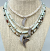 Peruvian Opal choker with Druzy Agate Crescent Moon
