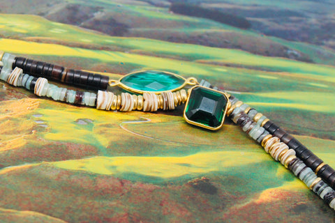 Pukka Shell and Emerald Quartz Choker