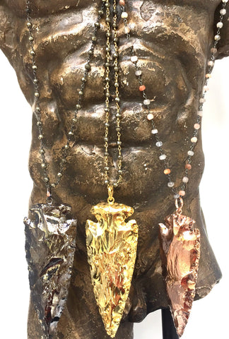 JASPER ARROW + GEMSTONE CHAIN NECKLACE