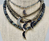 Crescent Moon Choker Labradorite and Druzy Agate Choker
