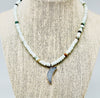 Peruvian Opal choker with Druzy Agate Crescent Moon
