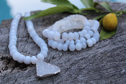 Chalcedony and Druzy Agate Necklace