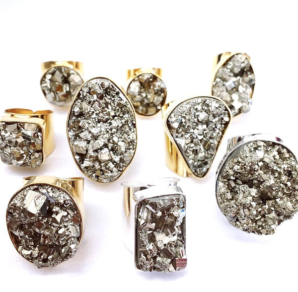 Pyrite Cuff Rings ( 5 ) left