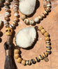 MALA   Tibetan Agate, SOLD Walnut & Hand-Carved Bone Skull (33