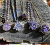 Amethyst Star and gold Pyrite chain