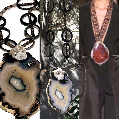 Water Buffalo Horn with Smokey Quartz 30