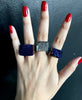 Hand Carved Brazilian Agate Druzy Rings from Uruguay