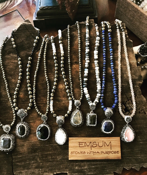 Gemstone and PYRITE Chokers