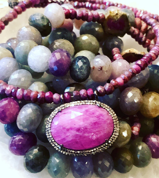 Sapphire and Raw Ruby choker