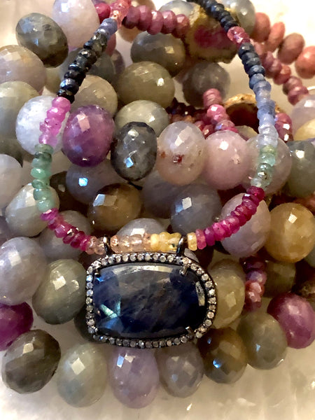 Diamond Sapphire and Tourmaline chokers