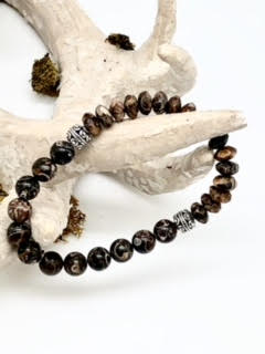 Turritella Agate - Survival Stone Mens Bracelet